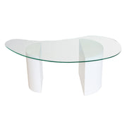 Kidney Glass Coffee Table | Sculptural table | Designer Table | Glass top | Unique shape coffee table