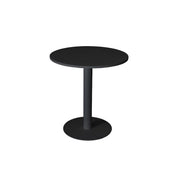Black round table on a white background