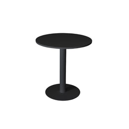 Black round table on a white background