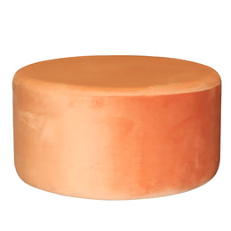 Round orange cushion on a white background