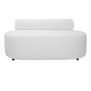White Boucle Fabric Sofa on a white background