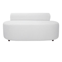 White Boucle Fabric Sofa on a white background