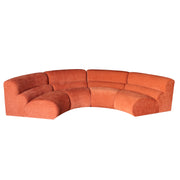 Orange sectional sofa on a white background