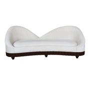 Bridal sofa with brown trim on a white background