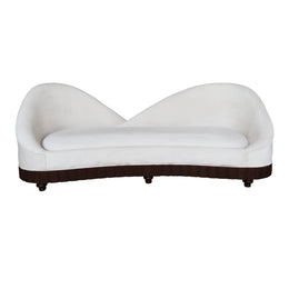 Bridal sofa with brown trim on a white background