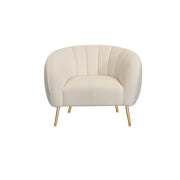 MELROSE Single Sofa Beige Velvet | Modern Plush Sofa | Beige Upholstered Sofa