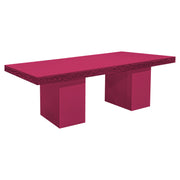 Pink textured table on a white background