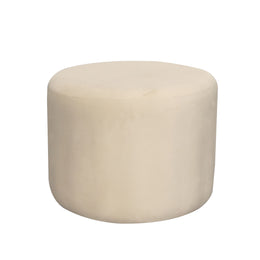 Medium Ottoman Velvet Pouf Beige | Modern Velvet Pouf