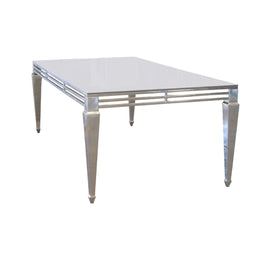 Mirror Legs Rectangle Silver Table | Luxury Silver Dinning Table | Elegant Silver Dinning Table
