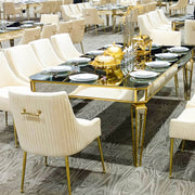 Mirror Legs Table |  Shiny Gold Mirror Dinning Table | Dinning Table with Gold Accents