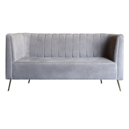 Modern Grey 3 Seater Sofa Velvet