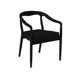 Moments Rentals Black chair with cushioned seat on a white background