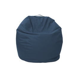 Blue bean bag chair on a white background