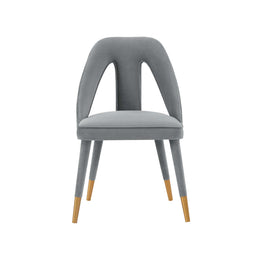 Gray chair with gold legs on a white background