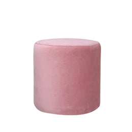 Pink velvet ottoman Pouf on a white background