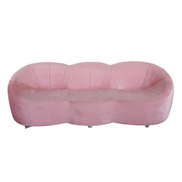 Pumpkin 3 Seaters Sofa Pink Velvet