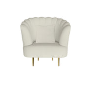 RIPPLE Single Sofa Beige Velvet | Wedding Sofa | Party Comfy Sofa