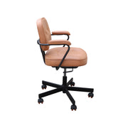 Brown office chair with black base on a white background