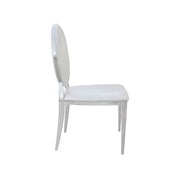 White Leather chair with a modern design on a white background
