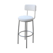 Silver Barstool - High Stool | Cushion Backrest Counter Stool