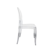 Clear plastic chair on a white background