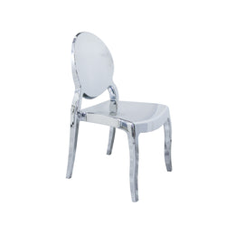 Sophia Glossy Silver Chair | Shiny Acrylic Chair