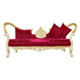 Royal Red Gold Baroque-Style Sofa