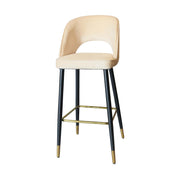 Velvet Barstool - High Bar Chair | Modern Design | Gold Accents