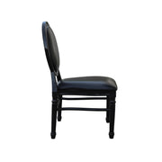 Dior Louis Resin Black Vinyl Back | Black Dinning Chair