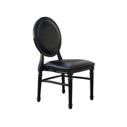 Dior Louis Resin Black Vinyl Back | Black Dinning Chair