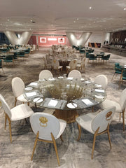 Lion Head Knocker Gold Beige | Luxury Back Lion Hook Dinning Chair