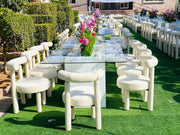Carmela Curve Beige Chair | Light Luxury | Creative Dinning