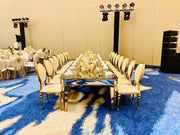 Mirror Legs Table |  Shiny Gold Mirror Dinning Table | Dinning Table with Gold Accents