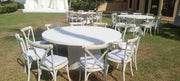 Bistro Cross Back Wooden Chair White | Vintage Luxury Dinning Chair