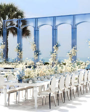 Dior Silver Chair | Silver Leather Dinning Chair | White Luxury Event Dinning Chair