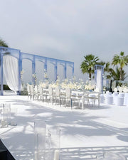 Dior Silver Chair | Silver Leather Dinning Chair | White Luxury Event Dinning Chair