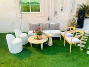 Natural Wooden Arm Chair | Vintage Wood Chair | Modern Accent Dinning Chair