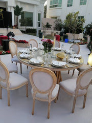 Dior Antique Painting Beech Wood Frame | Event Bistro Dinning Chair