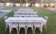Bistro Cross Back Wooden Chair White | Vintage Luxury Dinning Chair