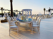 Oval Table Mirror Top White | White Oval Extendable Dining Table | Baroque Style Dinning Table