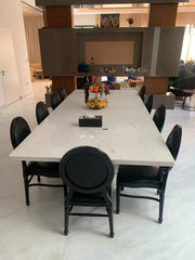 Dior Louis Resin Black Vinyl Back | Black Dinning Chair