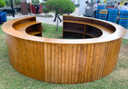 Large Wooden Bar Reception | Reception Desk With Curved Design