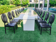 Dior Louis Resin Black Vinyl Back | Black Dinning Chair