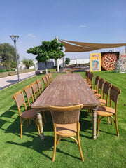 Churchill Rattan Seat Chair | Wooden Party Chair for Rent