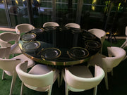 Zika Vanity Chair | Modern Luxury Dinning Chair | Leather Upholstered Dinning Chair
