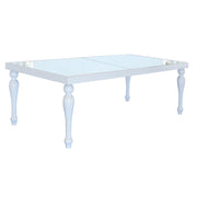 White Rectangular Mirror Top Table | Fancy Style Dinning Table