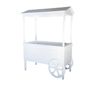 White cart with a canopy on a white background