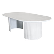 Wooden Oval Dinning Table | White Oval Shaped Dinning Table | 240cm Oval Dinning Table