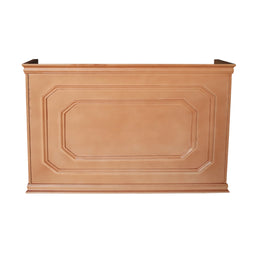 Wooden panel with decorative molding on a white background