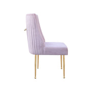 Beatrix Knop Handel Pink | Dinning Chair with Golden Handle | Purple Velvet Dinning Chair
